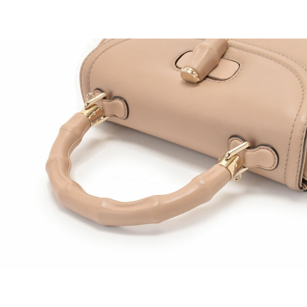 Gucci GG Handle Bamboo Handbag Beige Tan Top 2way - Picture 3 of 11